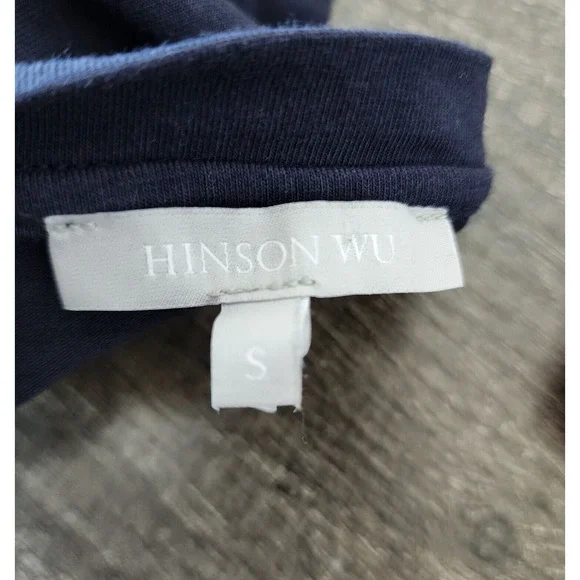Hinson Wu Christy Dress Knit Jersey A-line Navy Dress pockets SMALL MSRP: $200 - Picture 6 of 11